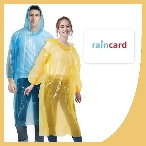 FULLY Reusable Wallet Rain Card Raincoat (Set of 5) – Multicolour
