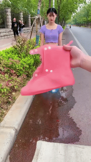 Waterproof Rain Shoe Covers with Secure Button Closure